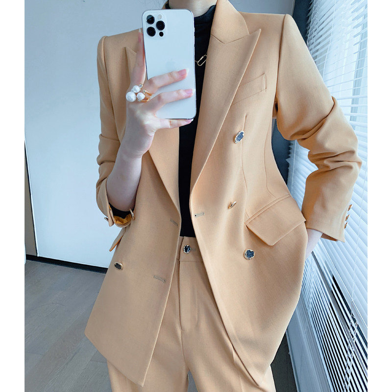 High-end suit suit female spring, autumn and winter fashionable western style net red fried street age-reducing royal sister wide-leg pants fashion suit