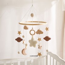 Baby bed bell pendant bracket starry sky bed bell Nordic simple baby room decoration wooden wind chime hanging bed bell