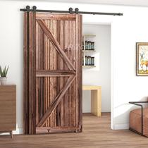 American barn door hanging rail sliding door pulley track silent single track double door overlapping door overlap overlay track T type
