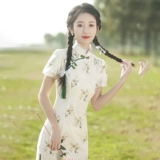 Легкое ципао, летнее свежее платье, коллекция 2023, светлый стиль, китайский стиль