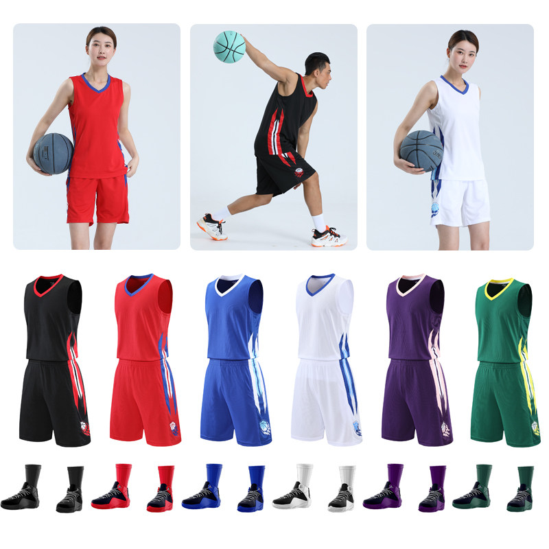 Summer New Basketball Suit Women's Basketball Sets Men's Basketball Vest Customized Basketball Game Team Uniform Training Suit
