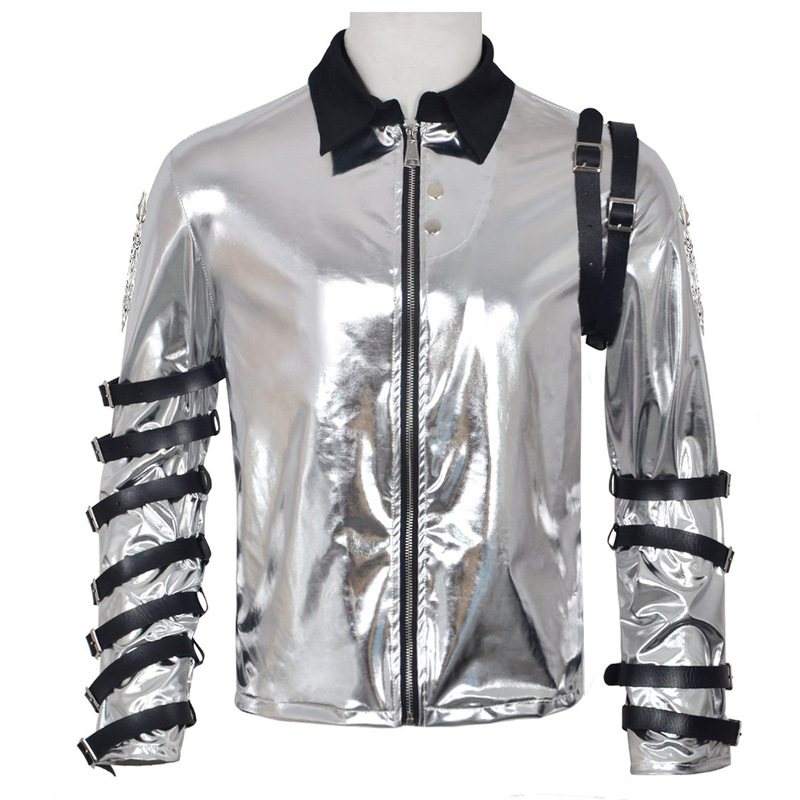 Michael Jackson Cosplay Costume Mj Stage Performance Cosplay Outfit Halloween Performance Leather Jacket