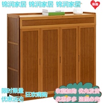 Cabinet of Nangzhu Sub-shoe cabinet Domestic doorway wood multilayer with doors adding high double open door Large-capacity shoe rack to put shoes