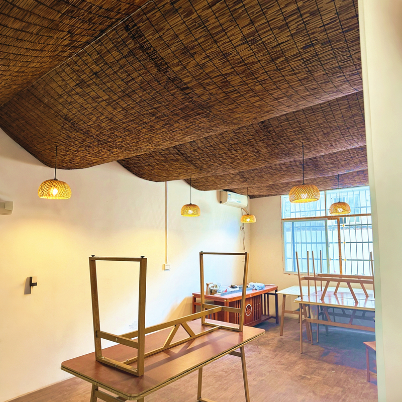 Carbonized Reed Curtains for Ceiling Decoration, Office Wall Covering, Window Blinds, Partitioning, Straw Roll Curtains, Farmhouse Decoration