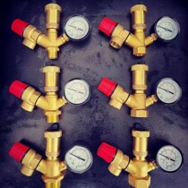 Dual supply boiler floor heating air energy pressure relief safety component automatic exhaust valve water tank integrated valve pressure gauge copper