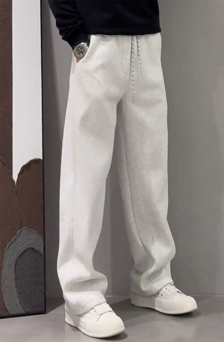 春夏新款高街直筒休闲裤男士时尚宽松百搭欧货阔腿裤潮流运动卫裤详情4