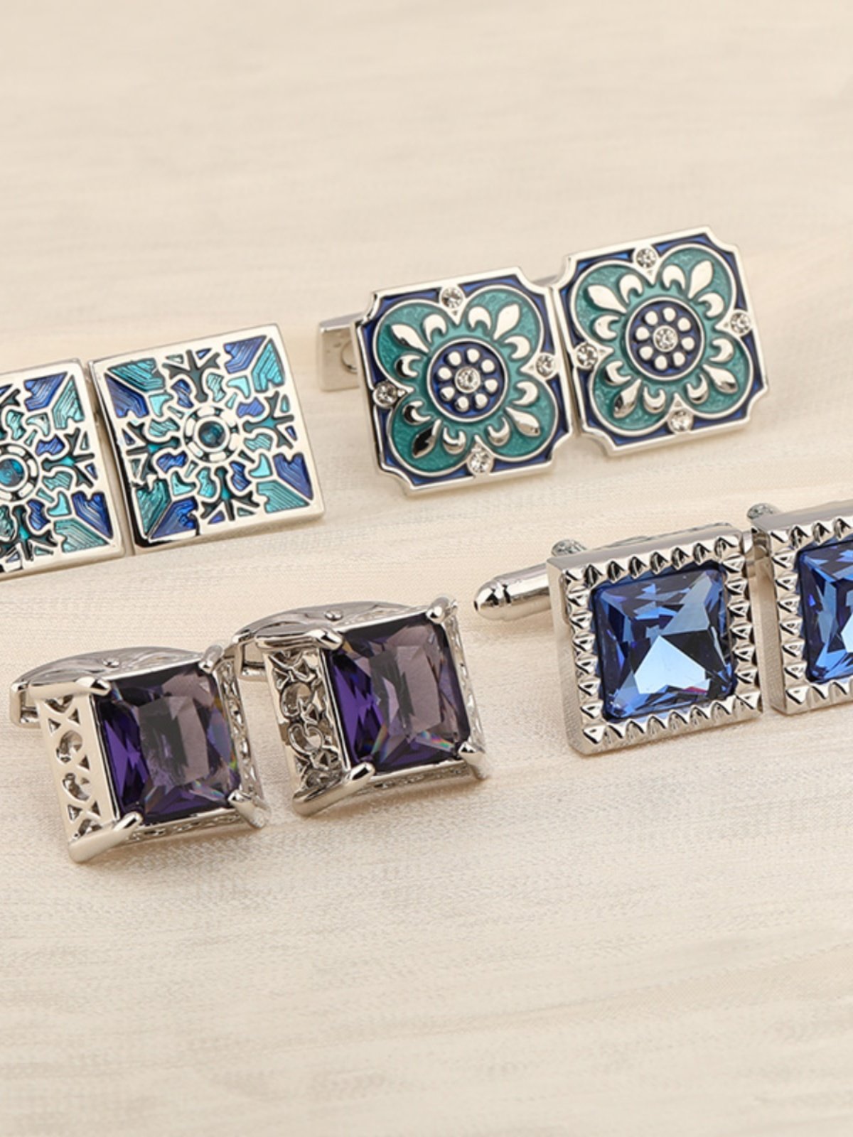 High-End French-Style Shirt Men's Cufflinks, Business Cuff Studs, Shirt Buttons, Cuff Buttons for Men and Women, Gift Box Set