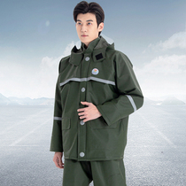Wuyang raincoat rain pants suit mens thickened takeaway riding split anti-storm rain long full body waterproof poncho