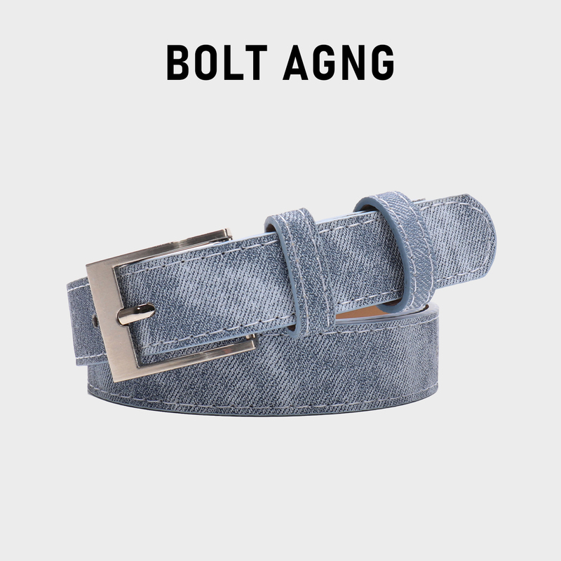 Bolt Agng Original Imitation Denim Texture Belt for Men and Women, Retro Design, Versatile with Jeans, Leather Belt Bolt Agng Original Imitation Denim Texture Belt for Men and Women, Retro Design, Versatile with Jeans, Leather Belt