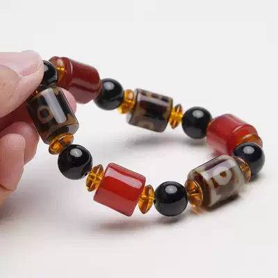 Natural genuine celestial beads hand string male and female agate transfer beads Tibetan famous family Wind