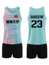 Track and field training suit for men customized competition team uniform physical exam sprint vest sportswear marathon running suit for women