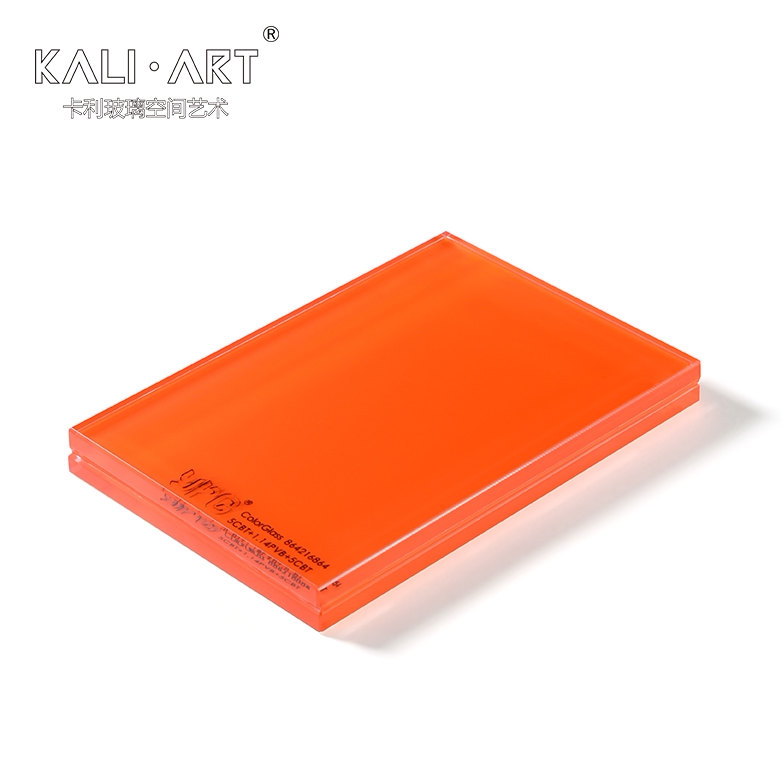 Color laminated tempered glass gradient screen partition church suspended ceiling laminated glass