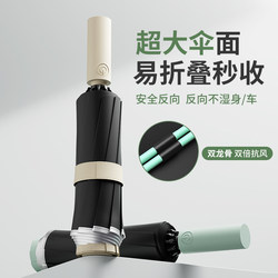 Automatic Umbrella for Men, Thickeneded and Reinforced, Windproof and Heavy Rain Special Reverse Umbrella for Women, Sunny or Rainy Dual-Use Parasol