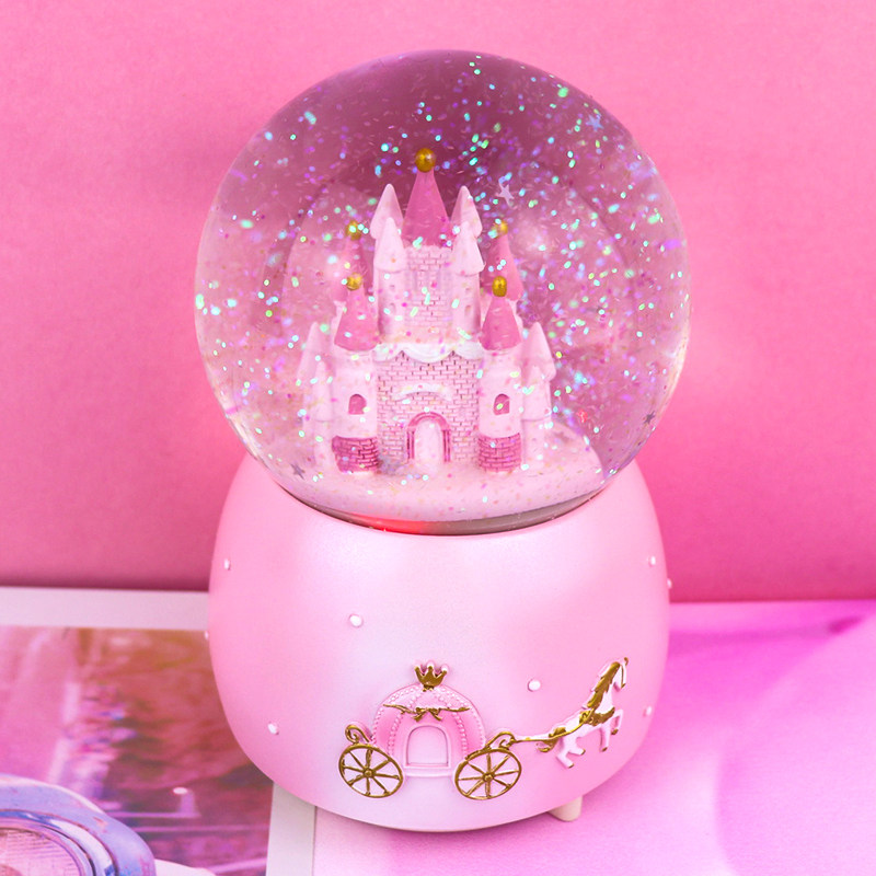 Eight-tone Box Music Dream Castle Water Crystal Ball Swing Piece Snowflake Spinning Girls Girlfriends Birthday Gifts Creativity-Taobao