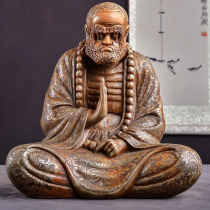 Fujian Shoushan Stone Damo Grand Swing Piece Boutique Stone Sculpture Original Stone Handicraft Engraving Buddha Statue of the Buddha Statue