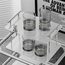 Tea Cup Shelf Acrylic Cups storage shelves Desktop Double trays Home Cups Cups Glass Cups Glass Cups