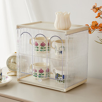 Tea cup rack acrylic dust resistant cup containing shelf office bar desk high face value desktop coffee milk tea cup