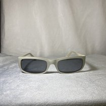Mugenvintage Millennium Vintage Medieval Sunglasses Frosted White Plate Glasses Y2K Square Frame Niche Goth