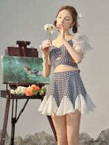 Swimsuit womens 2022 new thousands of birdies pure desire to wind up the slim and conservative bubble spa flat corner swimsuit