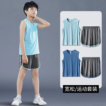 Children Sportswear Suit Boy Summer Clothes Boy Clothing Summer CUHK Boy Vest Thin two sets of basketball clothes