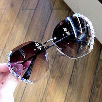Sunglasses with diamonds sunglasses with diamonds womens anti-ultraviolet net red sunglasses womens fashion round face sunscreen driving travel