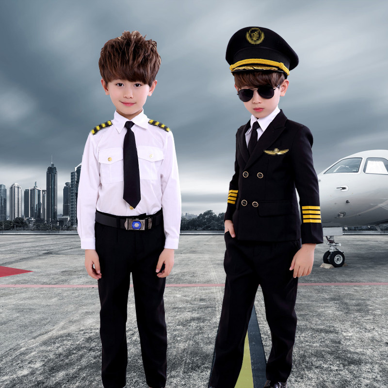 Children's Chinese captain's clothing empty uniform boy aviation small pilot suit photographic dress New Year gift