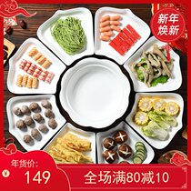 Reunion platter tableware combination for European restaurant ceramic underglaze dish soup plate Hotel round dinner plate