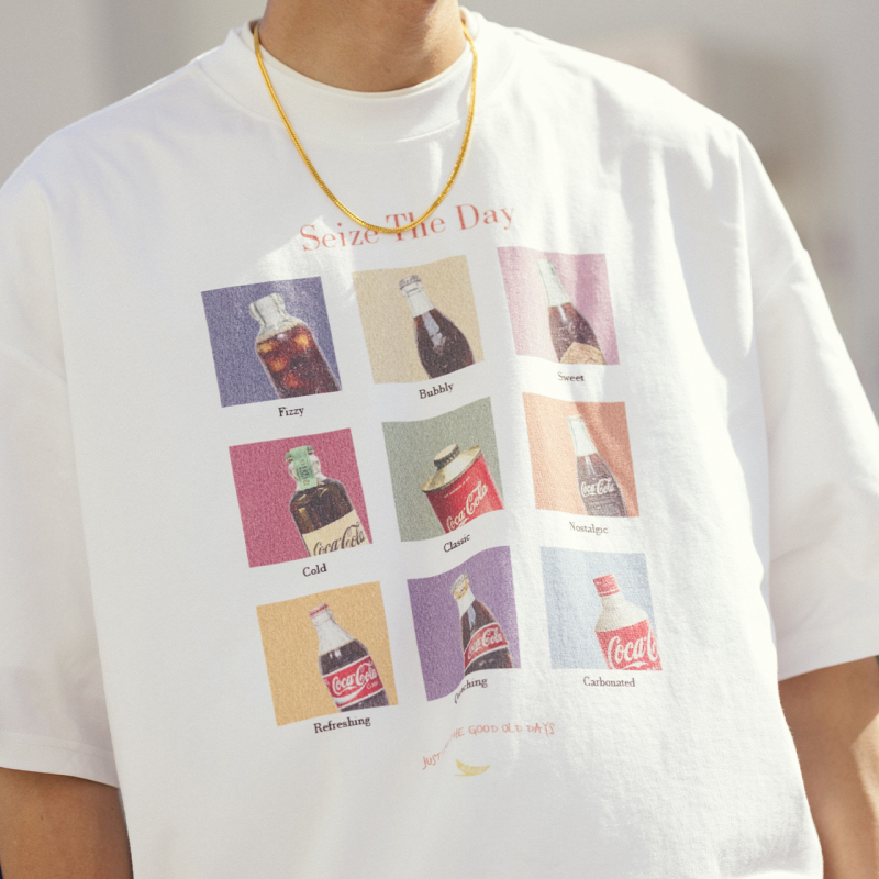 Bananaclub "Coke Tee" Solona Cool and Quick-Drying Retro Soda Print Loose Short-Sleeved T-Shirt Bananaclub "Coke Tee" Solona Cool and Quick-Drying Retro Soda Print Loose Short-Sleeved T-Shirt
