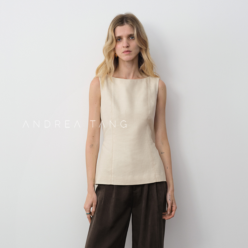 Andrea Tang|Celeste Vest|Elegant Style with Three-Dimensional Tailoring, Waist-Cinching, Sleeveless, Off-Shoulder Top Andrea Tang|Celeste Vest|Elegant Style with Three-Dimensional Tailoring, Waist-Cinching, Sleeveless, Off-Shoulder Top