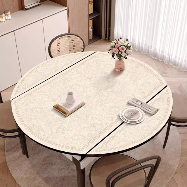 Light luxury and high-end oval dining table mat folding round