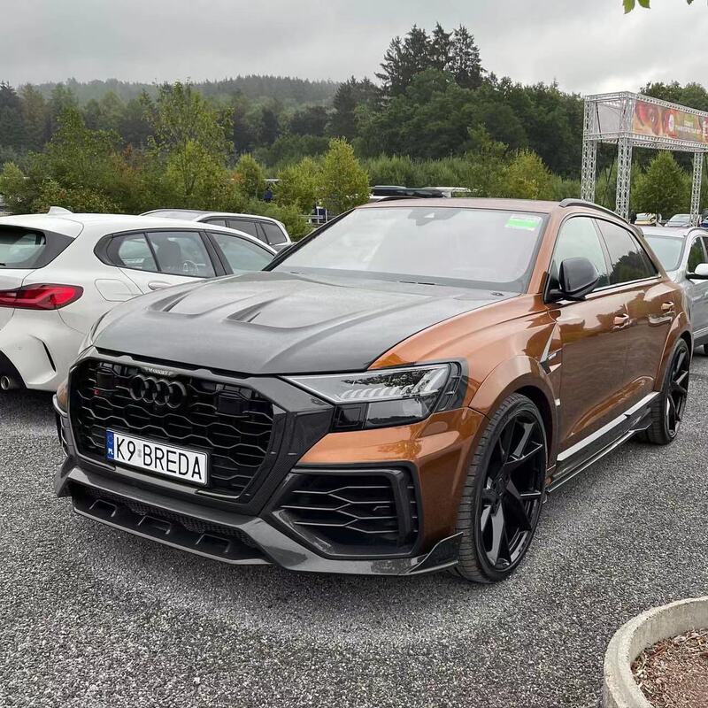 Suitable for Audi Q8 Modified Msy Full Body Kit Q8 Carbon Fiber Front and Rear Bumpers, Side Skirts, Rear Wing, Hood, Wide Body Kit