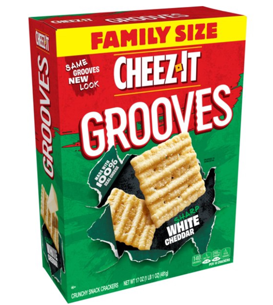 AMERICAN CHEEZ-IT GROOVES WHITE CHEDDAR RAW CHEDDAR CHEESE CRACKERS