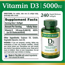 American Natures Bounty Vitamin D3 Capsule Bone Health 5000iu