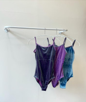 (Sold out no replacement) Korean Mignon new autumn and winter ballet dance yoga sealskin velvet suspender suit