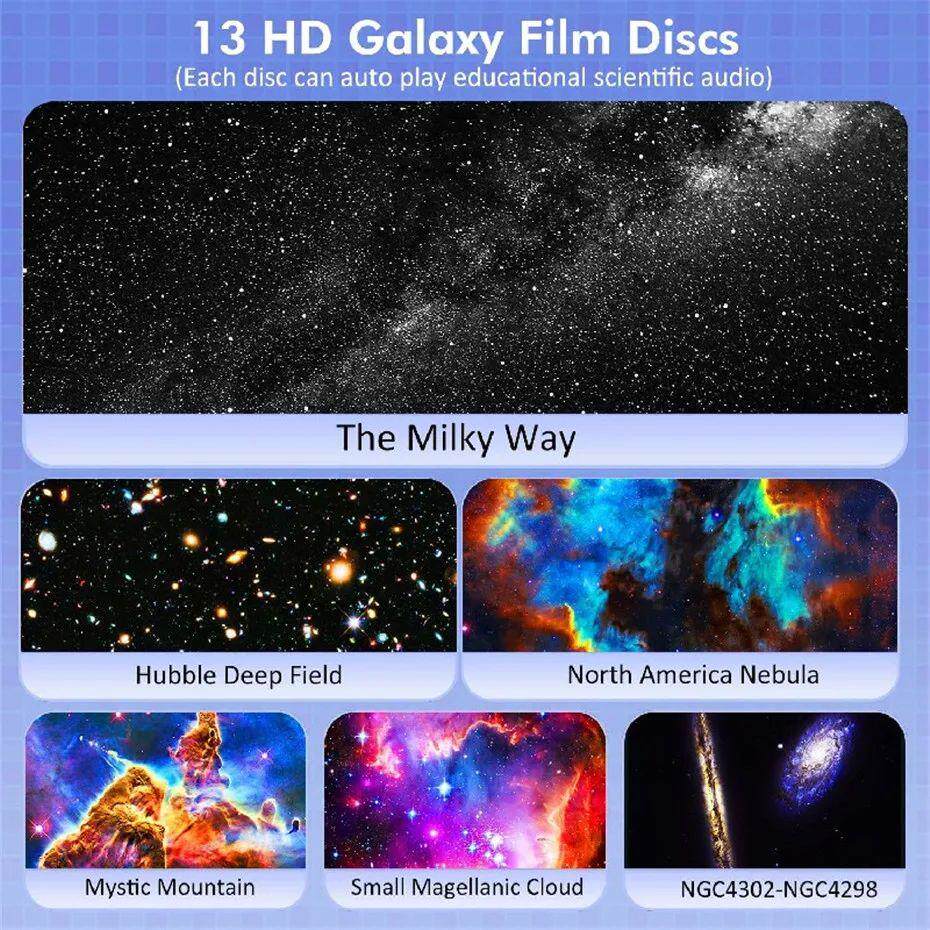 лампа led night light galaxy projector starry sky projector 360°