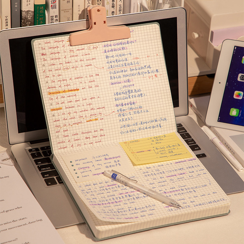 Notebook book High-color square test book student learning wrong questions about the abstract of the textbook skin notepad Work office record This simple wind diary handbook