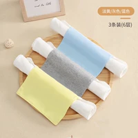 3 упаковки-[желтый + синий + серый] 6-слойное полотенце одностороннего пота чистого хлопка