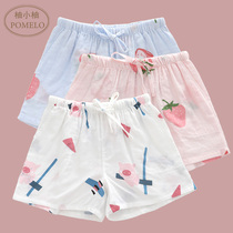 Grapefruit Summer pure cotton cloth Strawberry Full Cotton New Frontier Cotton Thin Loose Casual Sleeping Pants Home Pants Shorts Women