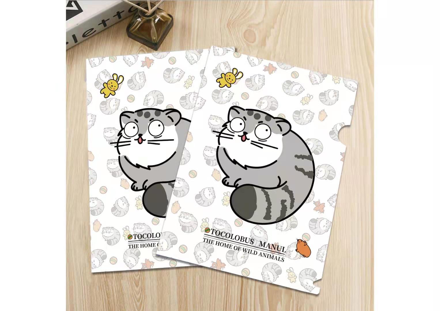 Snow Leopard Rabbit Mantle Cartoon Photo L-shaped Information Booklet PP Single Page Folder Stationery (10pcs per pack)