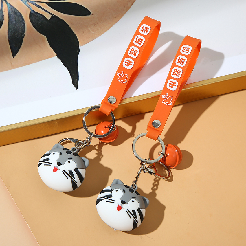 Cartoon Cute Rabbit Manul Personality Soft Rubber Keychain Ornament Pendant