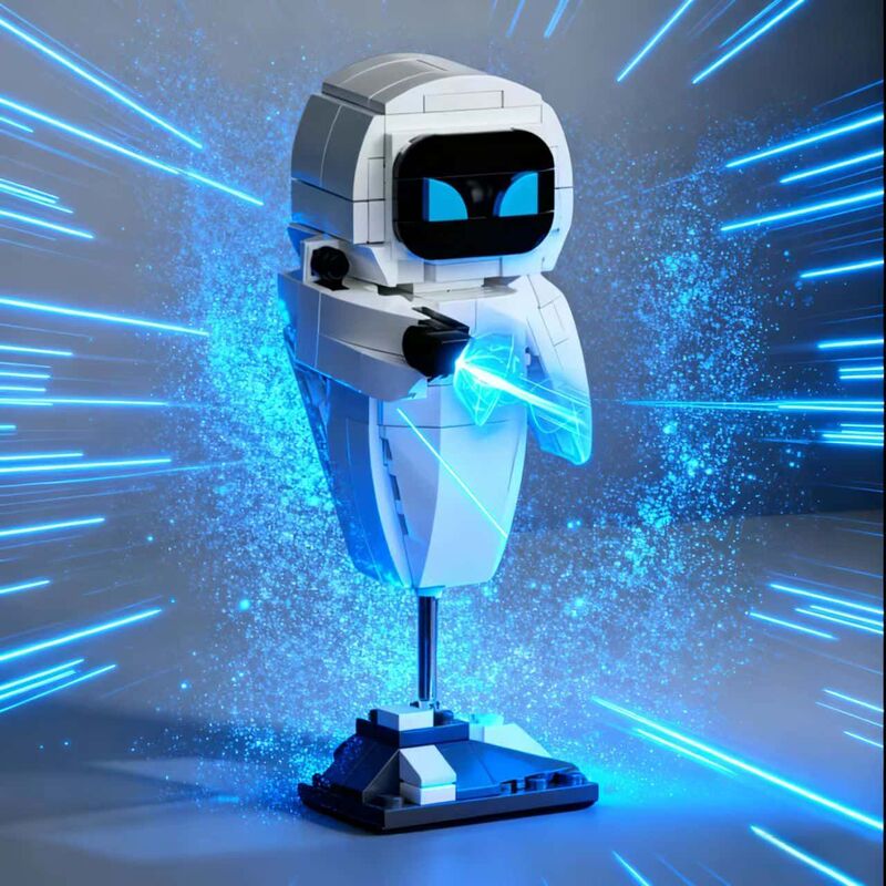 Mini Q-Version Ornaments, Cute Wall-E and Eve from the Movie Wall-E, Educational Building Blocks for Children, Boys and Girls, Gift Mini Q-Version Ornaments, Cute Wall-E and Eve from the Movie Wall-E, Educational Building Blocks for Children, Boys and Girls, Gift