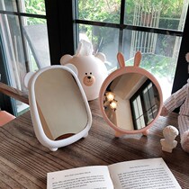 Mirror Office Desktop desk Home Small dressing mirror upright portable feeling irregular and cute