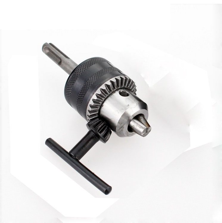 Light electric hammer drill, impact drill conversion, electric drill chuck round shank, two pits, two slots, key Chuck three-piece set