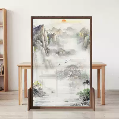 Solid Wood Chinese screen partition office simple modern home porch bedroom cover translucent gauze seat screen