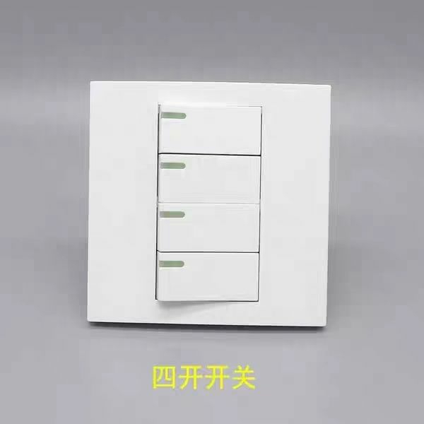 Quality four open single control switch 4 bits single link 4 open panel Home wall 3 bits Double couplets Socket Concealed 86 Type