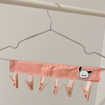 Multifunctional telescopic clothes hanger folding clothes hanger travel outdoor business trip portable student dormitory drying clothes hanger foldable