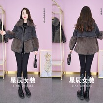 Star Womens Factory 2021 Autumn Winter New Style Womens Fashion Denim Patchwork Down Jacket Comfortable Slim Women