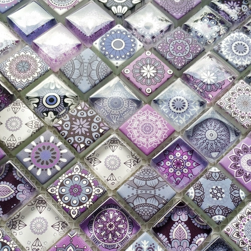 Зеленая простая хрустальная стеклянная струйная мозаика HD Print