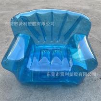 New product in stock blue inflatable transparent sofa PVC outdoor portable thickened Internet celebrity lazy sofa single recliner