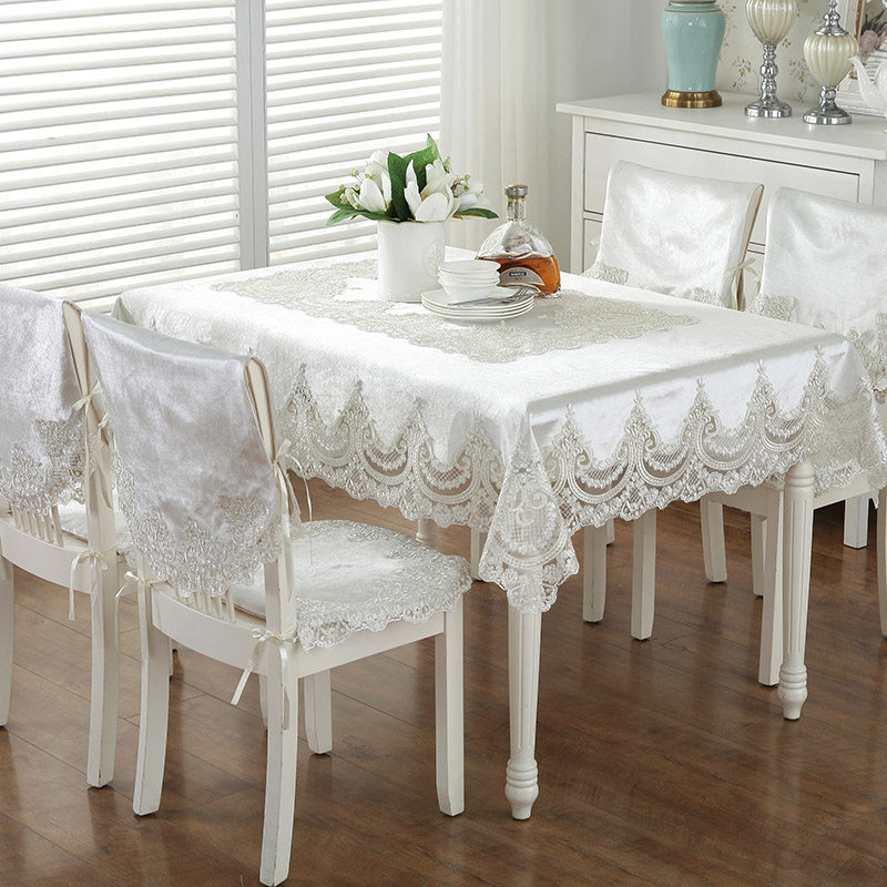 White American Table Cloth rectangular seat chair cover household lace cloth modern simple high-end suit